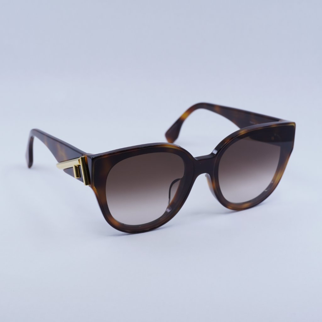 New Fendi Fe40111f 53f Sunglasses - Havana Frame, Brown Lenses